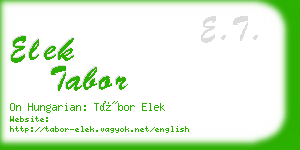 elek tabor business card